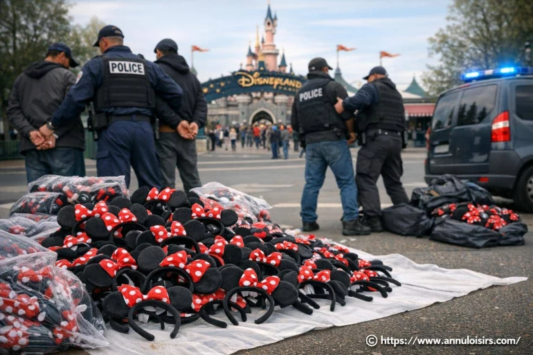 Un réseau de vendeurs à la sauvette interpellé près de disneyland paris pour 7 800 serre-têtes