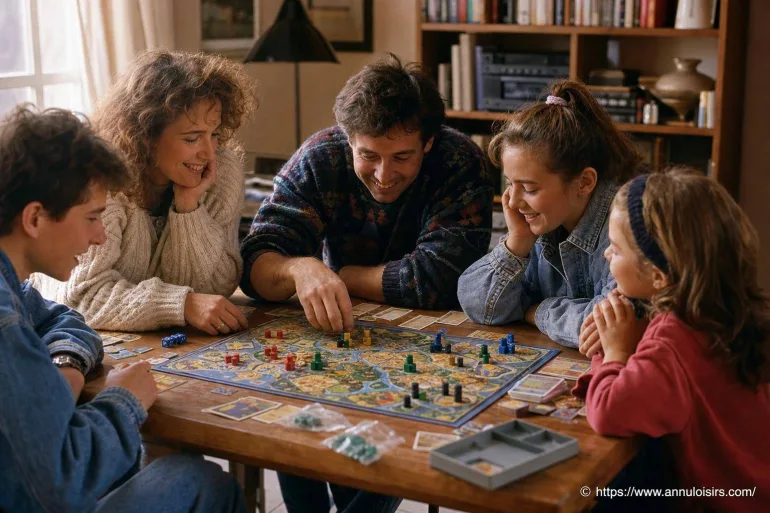 Famille jouant à un jeu de société